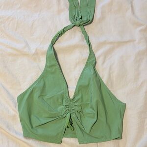 Divided Green Halter Crop Top